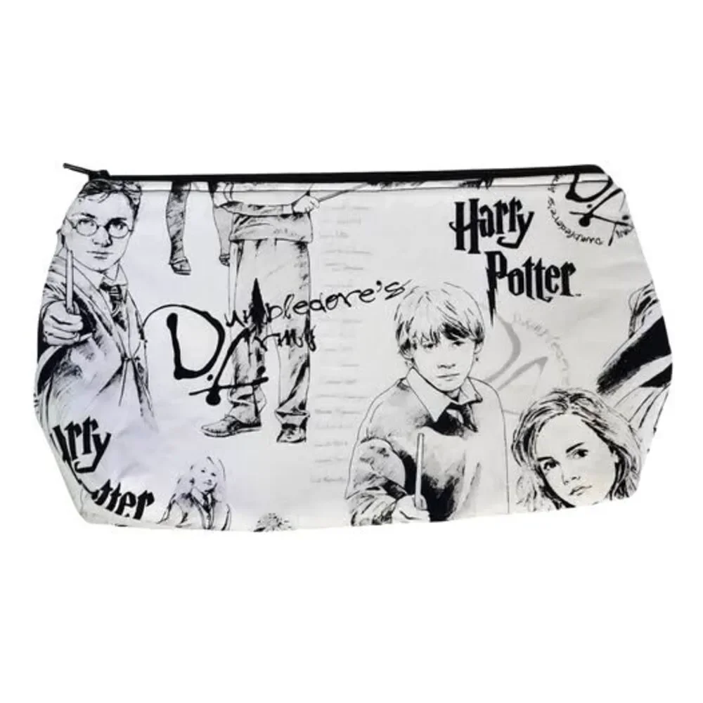Harry Potter Sketch Print Cosmetic Pouch Makeup Bag Pencil Case Zippered